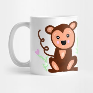 Brown monkey pastel art Mug